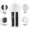 image:imageExtensions Hanger with DustProof Storage Bag Holder Hair Extensions Hairpieces Waterproof Portable Suit With Transparent Zip Up Closure White Color 1 Set