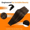 image:imageSunny Hair 18 Inch Genius Weft Hair Extensions Human Hair Blonde 60GGenius 226Dark Brown Balayage Medium Brown