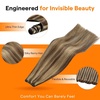 image:imageSunny Hair 18 Inch Genius Weft Hair Extensions Human Hair Blonde 60GGenius4P27Brown Highlight Caramel Blonde