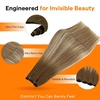 image:imageSunny Hair 18 Inch Genius Weft Hair Extensions Human Hair Blonde 60GGenius6606Medium Brown Balayage Platinum Blonde
