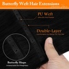 image:imageSunny Hair 18 Inch Genius Weft Hair Extensions Human Hair Blonde 60GPU Butterfly 1 Jet Black