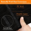 image:imageSunny Hair 18 Inch Genius Weft Hair Extensions Human Hair Blonde 60GPU Butterfly 1B Natural Black