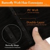 image:imageSunny Hair 18 Inch Genius Weft Hair Extensions Human Hair Blonde 60GPU Butterfly 2 Dark Brown