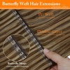 image:imageSunny Hair 18 Inch Genius Weft Hair Extensions Human Hair Blonde 60GPU Butterfly 4P27Brown Highlights Blonde