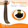 image:imageSunny Hair 22 Inch U Tip Hair Extensions Human Hair Dark Brown Balayage