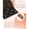 image:imageSunny Hair Clip in Hair Extensions Real Human Hair Balayage 120g