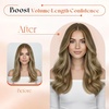 image:imageSunny Hair Clip in Hair Extensions Real Human Hair Balayage Blonde 24 Inch