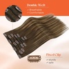 image:imageSunny Hair Clip in Hair Extensions Real Human Hair Balayage Caramel Blonde
