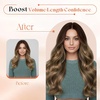 image:imageSunny Hair Clip in Hair Extensions Real Human Hair Balayage Caramel Blonde
