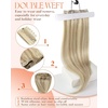 image:imageSunny Hair Clip in Hair Extensions Real Human Hair Blonde Highlight 22inch