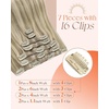 image:imageSunny Hair Clip in Hair Extensions Real Human Hair Blonde Highlight 22inch