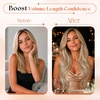 image:imageSunny Hair Clip in Hair Extensions Real Human Hair Blonde Highlights