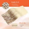 image:imageSunny Hair Clip in Hair Extensions Real Human Hair Ombre Blonde Highlights