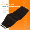 image:imageSunny Hair Tape in Hair Extensions Human Hair Dark Brown 18 inch 20Pcs 50g