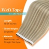 image:imageSunny Hair Tape in Weft Hair Extensions Human Hair 1 Jet Black 18 InchGUTP1622 Highlight Blonde