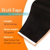 image:imageSunny Hair Tape in Weft Hair Extensions Human Hair 1 Jet Black 18 InchGUTP2 Darkest Brown