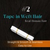 image:imageSunny Hair Tape in Weft Hair Extensions Human Hair 1 Jet Black 18 InchGUTP2 Darkest Brown
