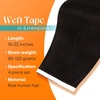 image:imageSunny Hair Tape in Weft Hair Extensions Human Hair 1 Jet Black 18 InchGUTP2 Darkest Brown