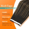 image:imageSunny Hair Tape in Weft Hair Extensions Human Hair 1 Jet Black 18 InchGUTP226 Balayage Brown