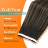 image:imageSunny Hair Tape in Weft Hair Extensions Human Hair 1 Jet Black 18 InchGUTP226 Balayage Brown