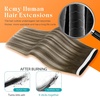 image:imageSunny Hair Tape in Weft Hair Extensions Human Hair 1 Jet Black 18 InchGUTP3822 Brown Balayage Blonde