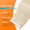 image:imageSunny Hair Tape in Weft Hair Extensions Human Hair 1 Jet Black 18 InchGUTP60 Bleach Blonde