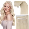 image:imageSunny Hair Tape in Weft Hair Extensions Human Hair 1 Jet Black 18 InchGUTP60 Bleach Blonde