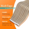image:imageSunny Hair Tape in Weft Hair Extensions Human Hair 1 Jet Black 18 InchGUTPP18613 Ash Blonde With Bleach Blonde