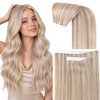 image:imageSunny Hair Tape in Weft Hair Extensions Human Hair 1 Jet Black 18 InchGUTPP18613 Ash Blonde With Bleach Blonde