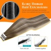 image:imageSunny Hair Tape in Weft Hair Extensions Human Hair 1 Jet Black 18 InchIJTP3822 Brown Balayage Blonde