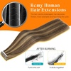 image:imageSunny Hair Tape in Weft Hair Extensions Human Hair 1 Jet Black 18 InchIJTP427 Brown Highlight Blonde