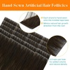 image:imageSunny Hair Tape in Weft Hair Extensions Human Hair 1 Jet Black 18 InchIJTP4427 Brown to Caramel Blonde