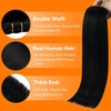 image:imageSunny Hair Weft Hair Extensions Human Hair Dark Brown With BlondeA1 1Jet Black