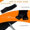 image:imageSunny Hair Weft Hair Extensions Human Hair Dark Brown With BlondeA1 1Jet Black