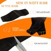 image:imageSunny Hair Weft Hair Extensions Human Hair Dark Brown With BlondeA1 2Dark Brown