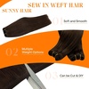 image:imageSunny Hair Weft Hair Extensions Human Hair Dark Brown With BlondeA1 4Chocolate Brown