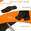 image:imageSunny Hair Weft Hair Extensions Human Hair Dark Brown With BlondeA12BMedium Natural Brown