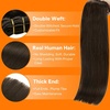 image:imageSunny Hair Weft Hair Extensions Human Hair Dark Brown With BlondeA12BMedium Natural Brown