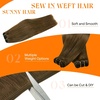 image:imageSunny Hair Weft Hair Extensions Human Hair Dark Brown With BlondeA23Golden Walnut Brown