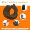 image:imageSunny Hair Weft Hair Extensions Human Hair Dark Brown With BlondeA23Golden Walnut Brown