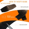 image:imageSunny Hair Weft Hair Extensions Human Hair Dark Brown With BlondeA3 1B418Black Balayage Brown Ombre Blonde