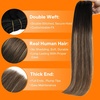 image:imageSunny Hair Weft Hair Extensions Human Hair Dark Brown With BlondeA3 1B418Black Balayage Brown Ombre Blonde