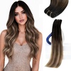image:imageSunny Hair Weft Hair Extensions Human Hair Dark Brown With BlondeA3 1B418Black Balayage Brown Ombre Blonde