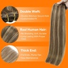 image:imageSunny Hair Weft Hair Extensions Human Hair Dark Brown With BlondeA3 4P27Brown Highlight