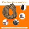 image:imageSunny Hair Weft Hair Extensions Human Hair Dark Brown With BlondeA3 4P27Brown Highlight