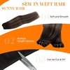 image:imageSunny Hair Weft Hair Extensions Human Hair Dark Brown With BlondeA3226Dark Brown Balayage Medium Brown