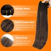 image:imageSunny Hair Weft Hair Extensions Human Hair Dark Brown With BlondeA3226Dark Brown Balayage Medium Brown