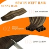 image:imageSunny Hair Weft Hair Extensions Human Hair Dark Brown With BlondeA34244Dark Brown Balayage Golden Blonde