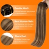 image:imageSunny Hair Weft Hair Extensions Human Hair Dark Brown With BlondeA34274Dark Brown Balayage Caramel Blonde