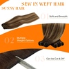 image:imageSunny Hair Weft Hair Extensions Human Hair Dark Brown With BlondeA34274Dark Brown Balayage Caramel Blonde